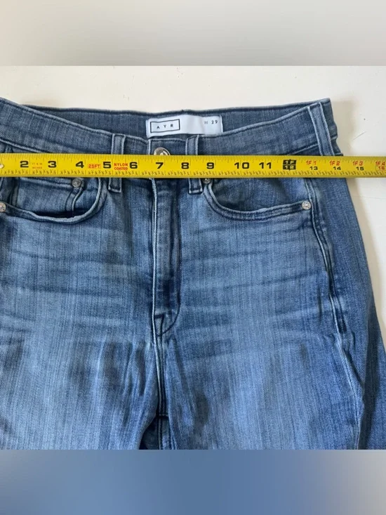 AYR Womens The Bomb Pop High Rise Straight Leg Raw Hem Jeans Size 29 - Picture 11 of 12
